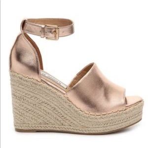 Steve Madden metallic Rose Gold Wedge Espadrille